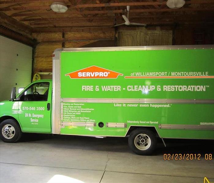 Green SERVPRO Water Box Truck