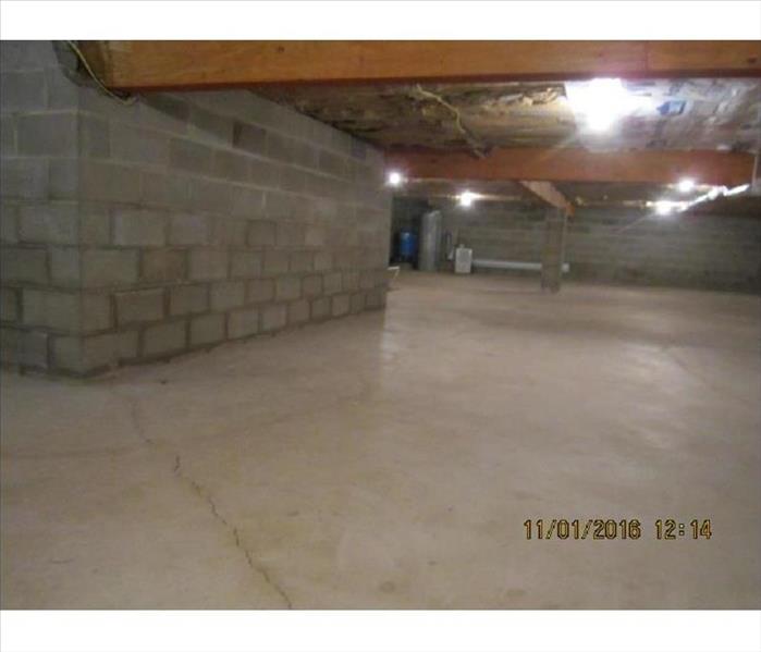 Clean concrete basement